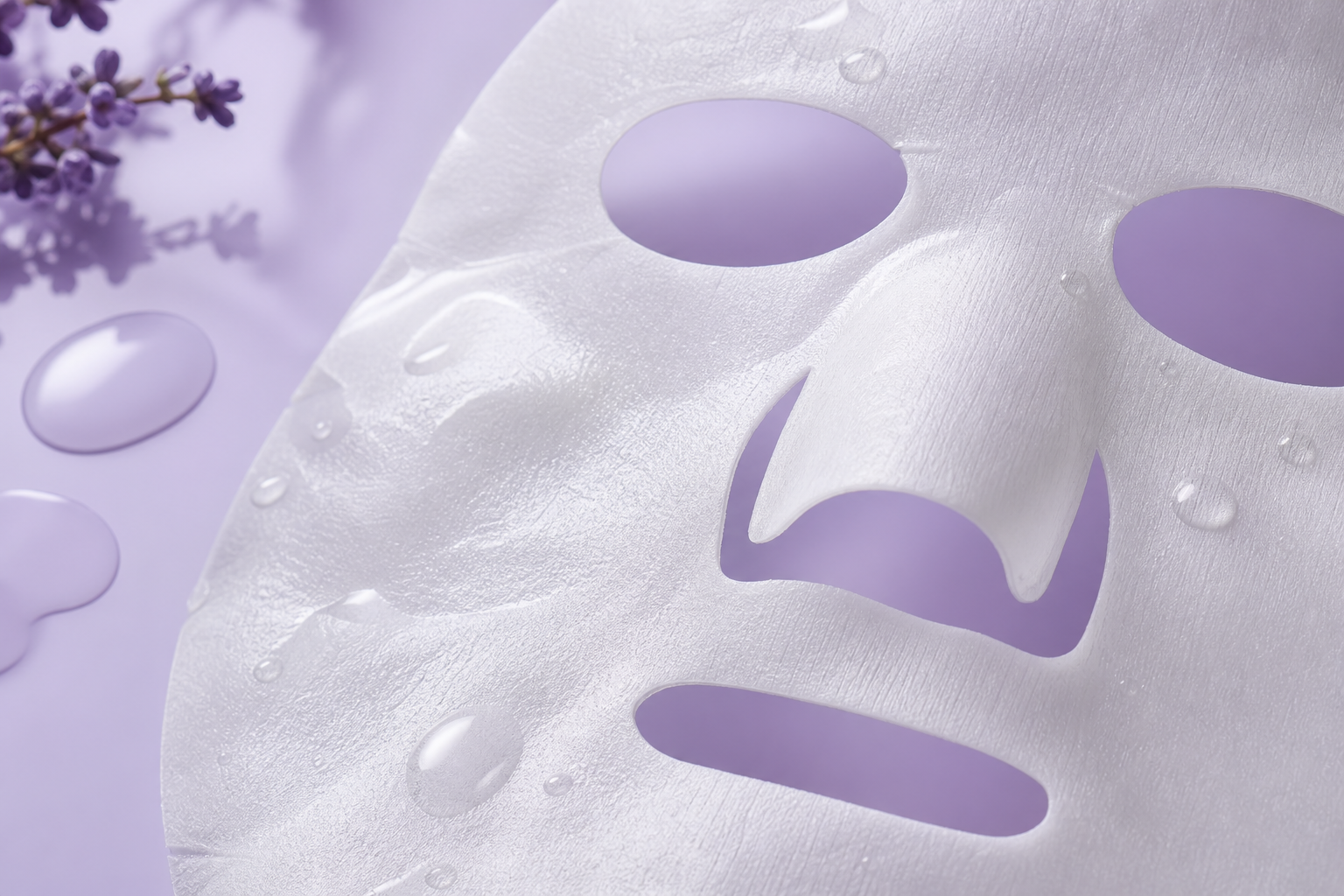 Detalle de textura de la máscara fitoterapéutica blanca